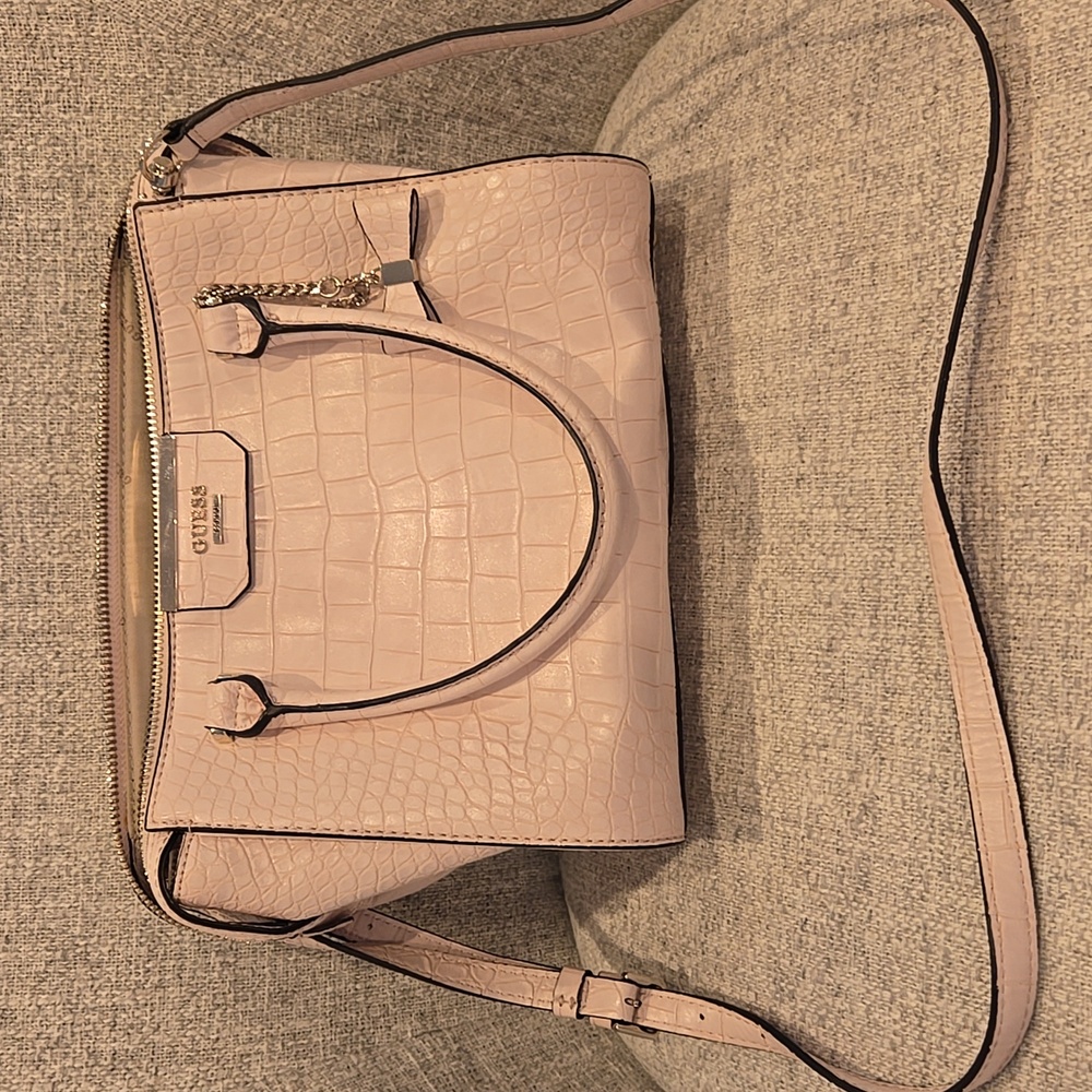 GUESS Blush Croc-Embossed Purse